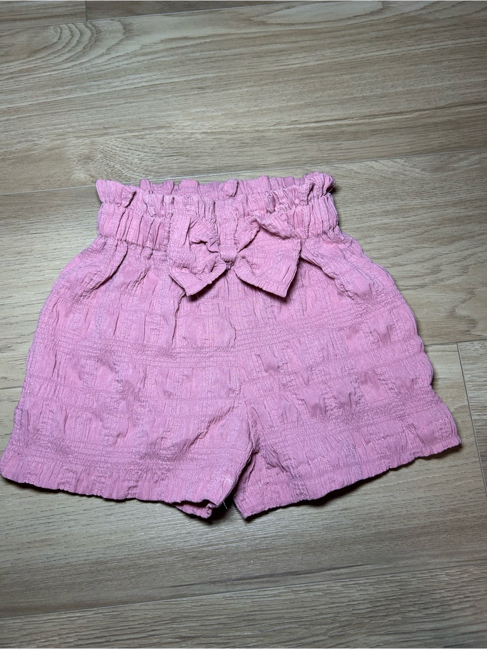 Source Unknown Pink Ruffled Waist Shorts with Front Bow